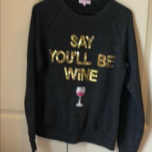 Bow and Drape sequin sweatshirt